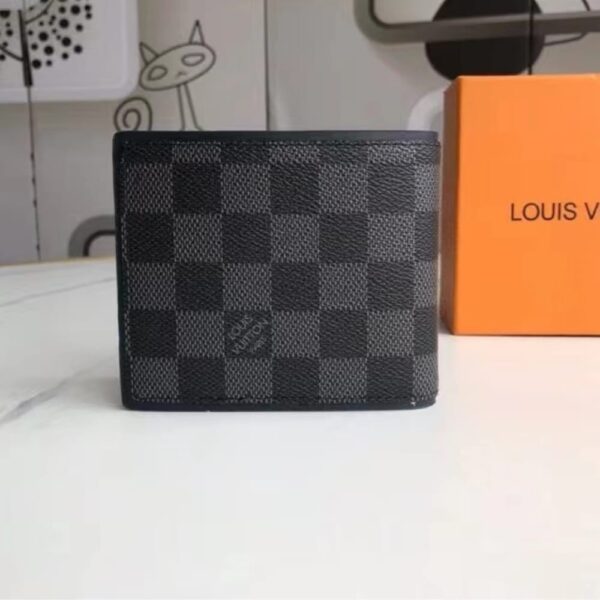 LOUIS VUITTON MULTIPLE WALLET DAMIER GRAPHITE BLACK 11CM N63260 - Image 4