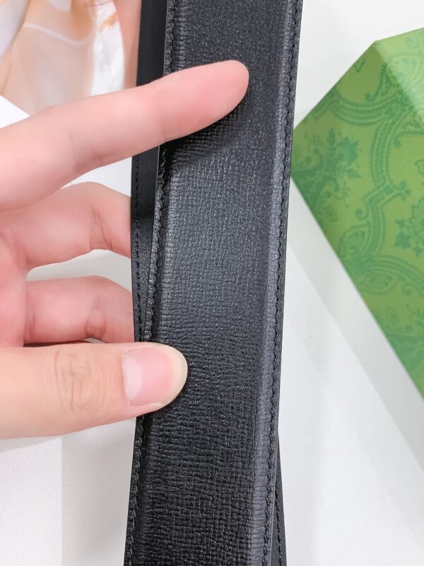 GUCCI GG MAMON DOUBLE G BUCKLE BLACK AND GOLD 6CM ‎414516 AP00T 1000 - Image 3