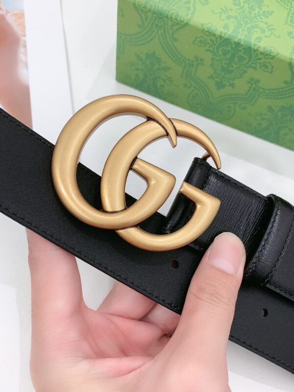 GUCCI GG MAMON DOUBLE G BUCKLE BLACK AND GOLD 6CM ‎414516 AP00T 1000 - Image 5