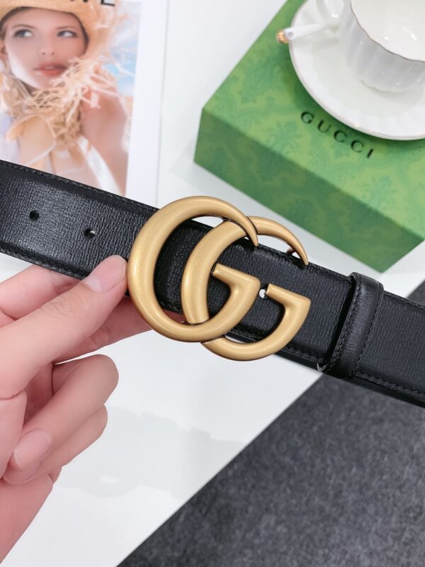 GUCCI GG MAMON DOUBLE G BUCKLE BLACK AND GOLD 6CM ‎414516 AP00T 1000 - Image 8