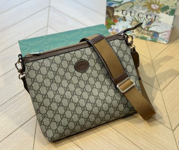 GUCCI MESSENGER BAG WITH INTERLOCKING G BEIGE 29CM ‎760021 92THG 8563 - Image 5