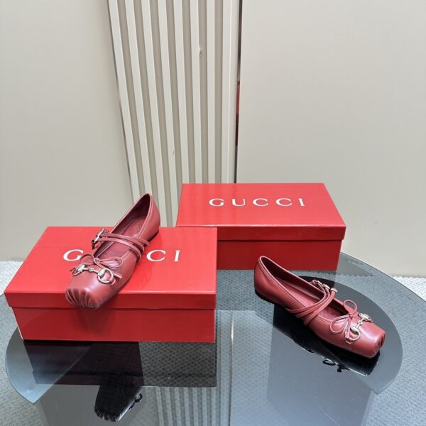 GUCCI WOMEN'S HORSEBIT BALLET FLAT SACCHETTO RED 821219 AAEA4 6207 - Image 5