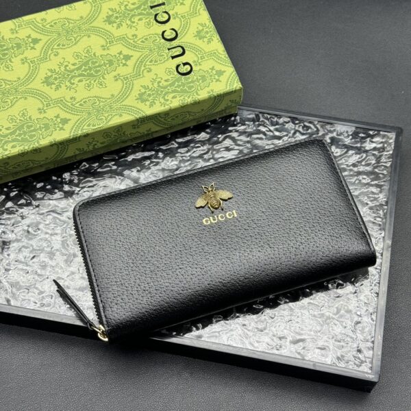 GUCCI ANIMALIER LEATHER ZIP AROUND WALLET 19CM 523667 DJ20T 1000 - Image 2