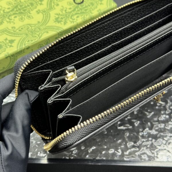 GUCCI ANIMALIER LEATHER ZIP AROUND WALLET 19CM 523667 DJ20T 1000 - Image 5