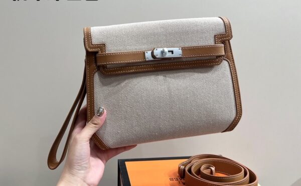 HERMES KELLY DEPECHES POUCH TOILE 26CM - Image 4