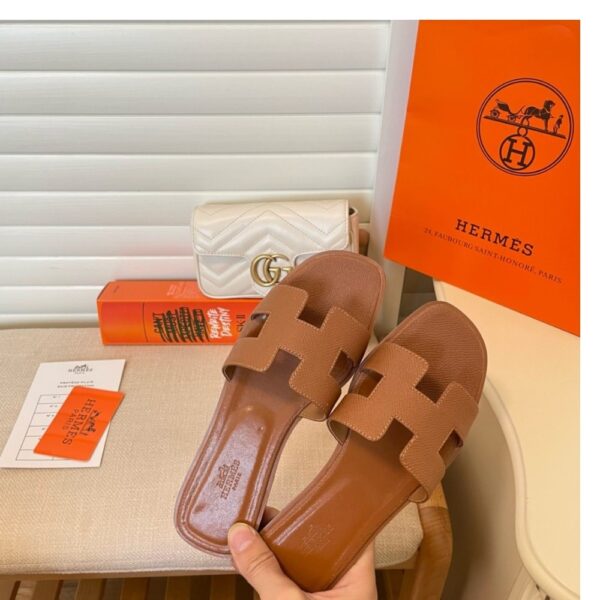 HERMES SLIPPERS FLAT ORAN BROWN H021056Z - Image 5