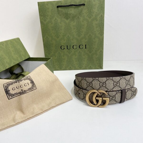 GUCCI GG MARMONT REVERSIBLE BELT BROWN LEATHER 659416 92TIC 8358 - Image 2
