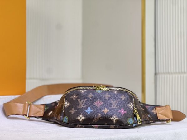 LOUIS VUITTON RUSH WAIST BAG CHOCOLATE COLOR MONOGRAM CRAGGY CANVAS 30CM M24858 - Image 4