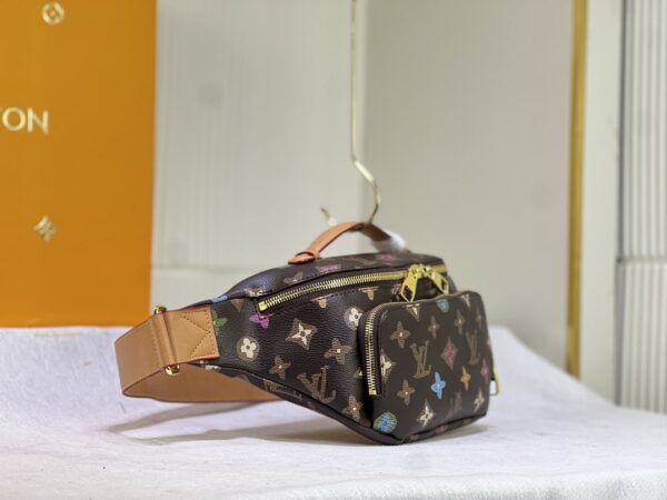 LOUIS VUITTON RUSH WAIST BAG CHOCOLATE COLOR MONOGRAM CRAGGY CANVAS 30CM M24858 - Image 8