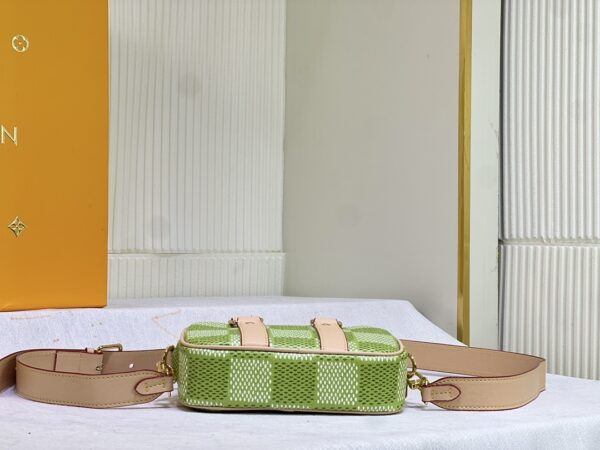 LOUIS VUITTON NANO PORTE DOCUMENTS VOYAGE PORTABLE BRIEFCASE DAMIER GOLF CANVAS GREEN 20CM N40643 - Image 7