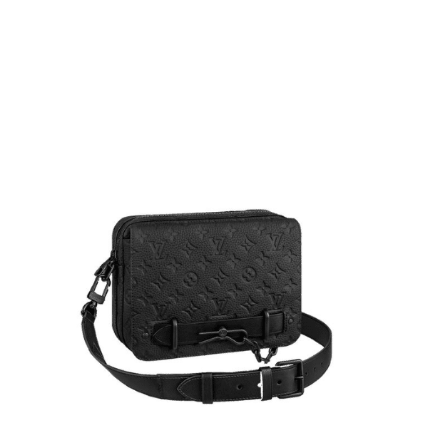 LOUIS VUITTON STEAMER MESSENGER BLACK TAURILON MONOGRAM 23CM M57307