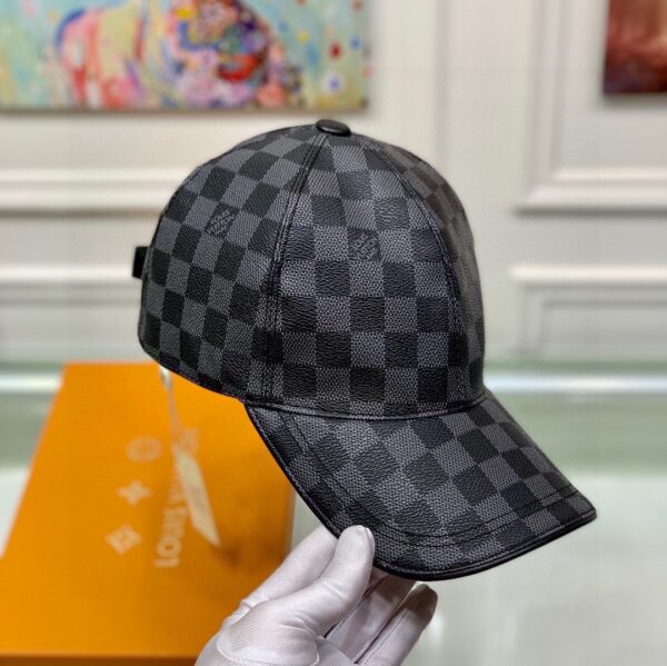 LOUIS VUITTON DAMIER AZUR COATED CANVAS CAP BLACK - Image 3