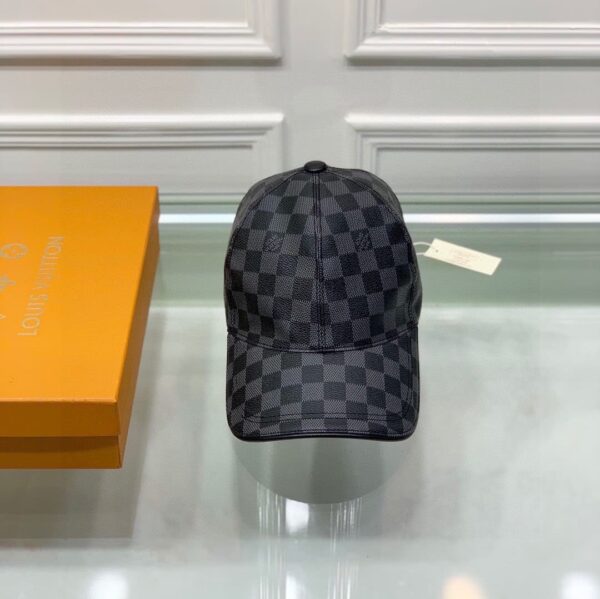 LOUIS VUITTON DAMIER AZUR COATED CANVAS CAP BLACK - Image 7