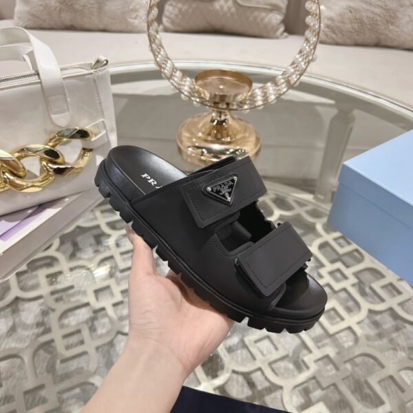 PRADA LEATHER STRAP SANDALS BLACK 2X3129 3LEM F0002 - Image 6