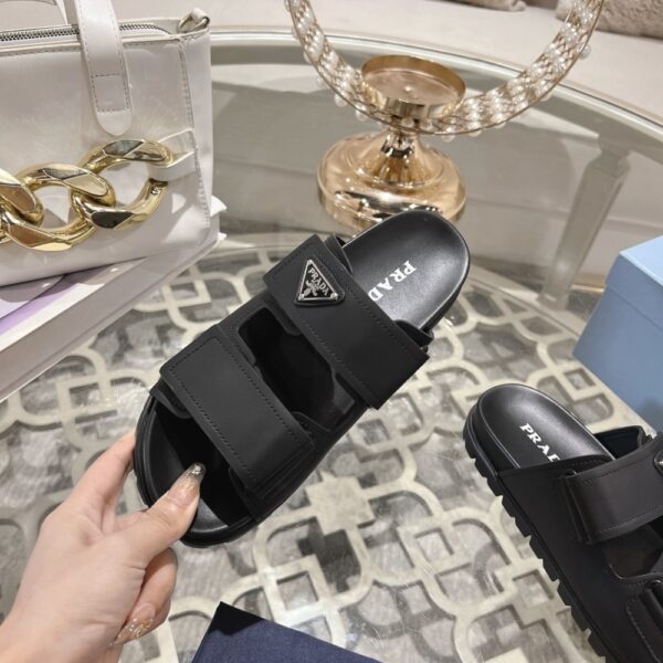 PRADA LEATHER STRAP SANDALS BLACK 2X3129 3LEM F0002 - Image 7