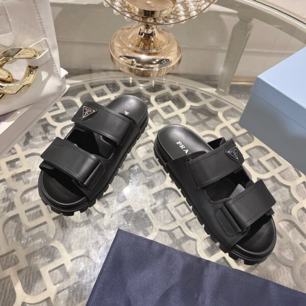PRADA LEATHER STRAP SANDALS BLACK 2X3129 3LEM F0002 - Image 10