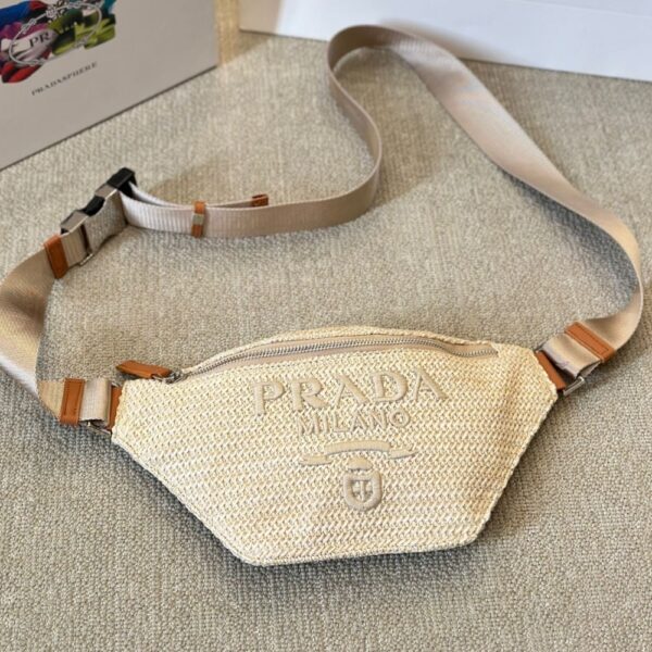 PRADA CROCHET BELT BAG NATURAL 30CM 2VL042 2M2T F0018 V OOO - Image 2