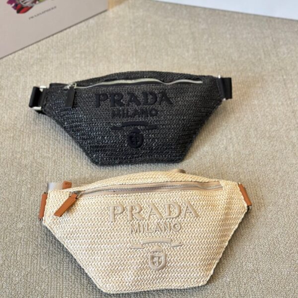 PRADA CROCHET BELT BAG NATURAL 30CM 2VL042 2M2T F0018 V OOO - Image 3