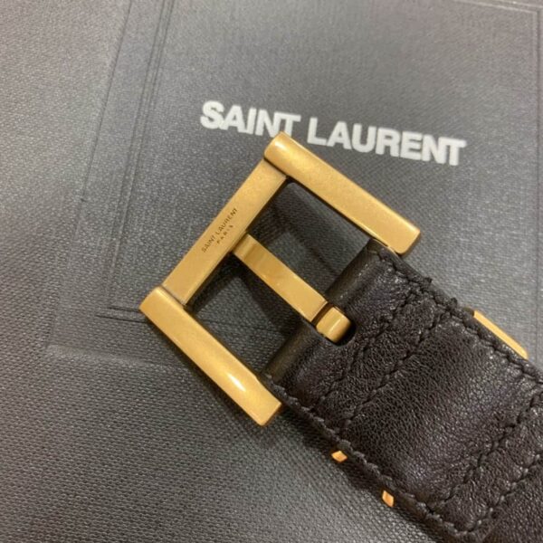 SAINT LAURENT CASSANDRE BELT WITH SQUARE BUCKLE IN SMOOTH LEATHER 634437BOO0W1000 - Image 3
