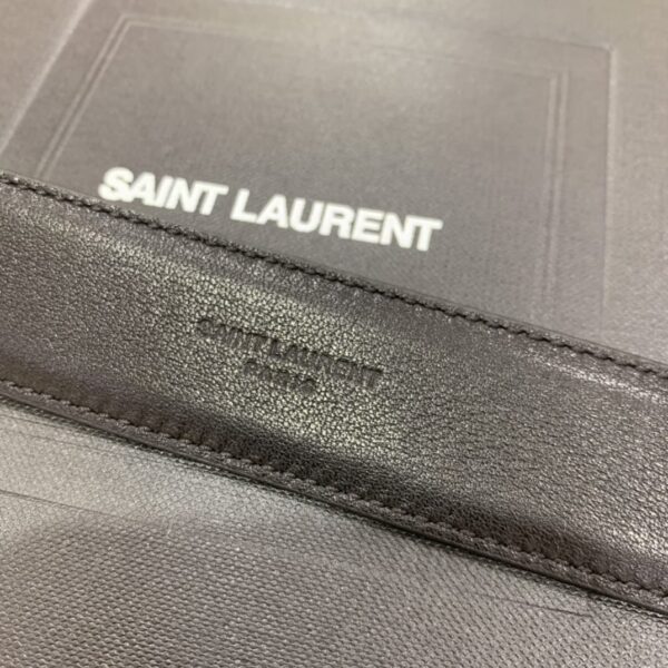SAINT LAURENT CASSANDRE BELT WITH SQUARE BUCKLE IN SMOOTH LEATHER 634437BOO0W1000 - Image 4