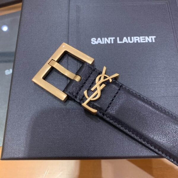 SAINT LAURENT CASSANDRE BELT WITH SQUARE BUCKLE IN SMOOTH LEATHER 634437BOO0W1000 - Image 2