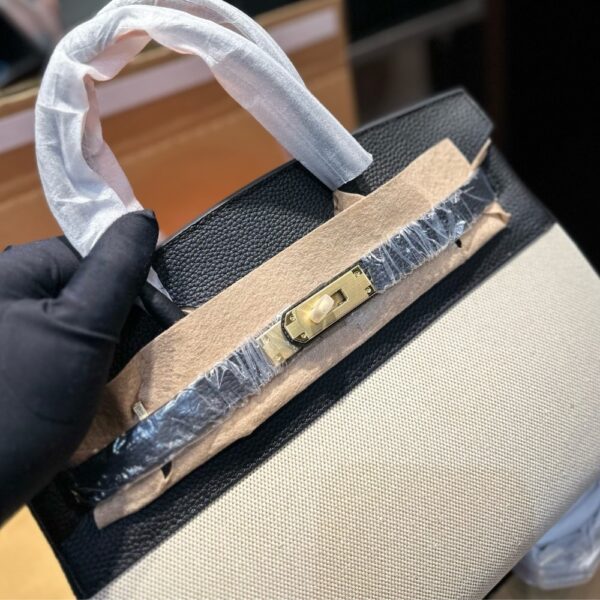 HERMES BIRKIN 25 TOILE H BLACK 25CM - Image 7