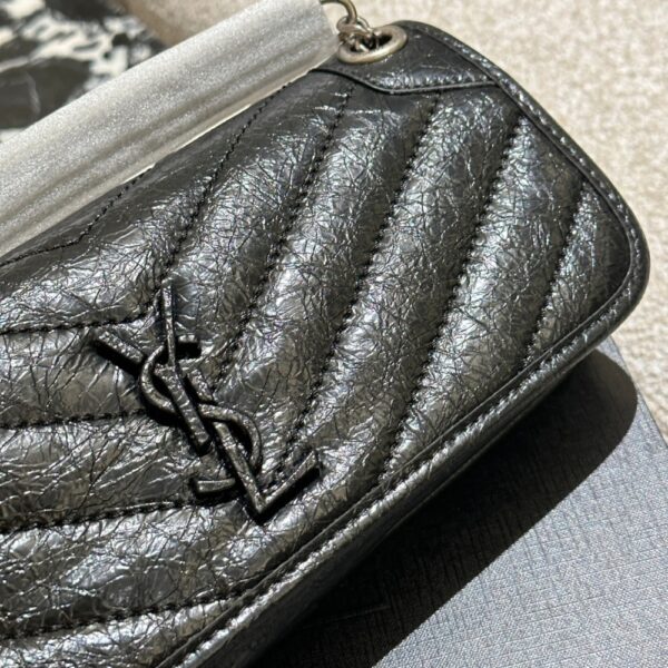 SAINT LAURENT MINI MATELASSE MONOGRAM NIKI BAG BLACK 26CM - Image 6