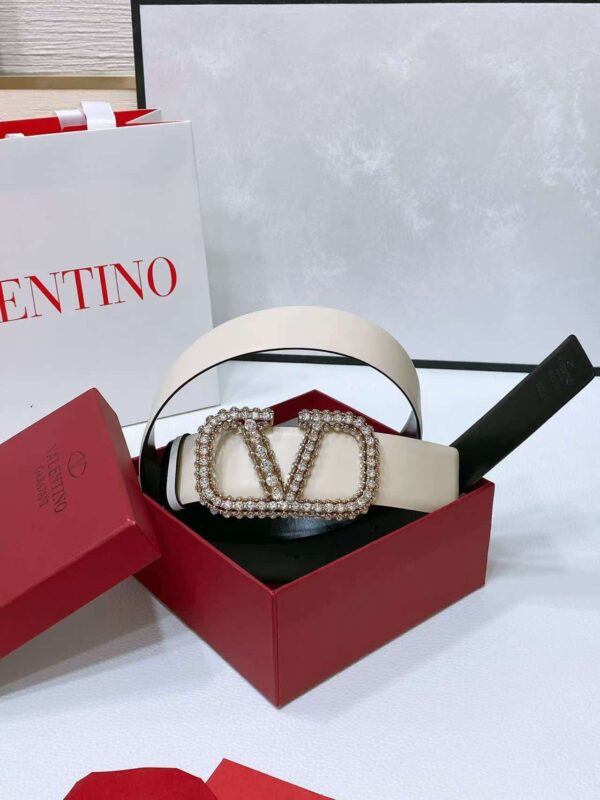 VALENTINO GARAVANI REVERSIBLE BELT WITH SIGNATURE VLOGO WHITE - Image 7