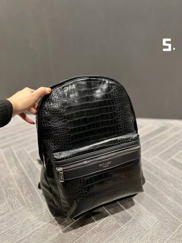 SAINT LAURENT CITY BACKPACK IN CROCODILE-EMBOSSED LEATHER BLACK 534967DZE2F1000 - Image 6