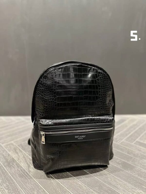 SAINT LAURENT CITY BACKPACK IN CROCODILE-EMBOSSED LEATHER BLACK 534967DZE2F1000 - Image 9
