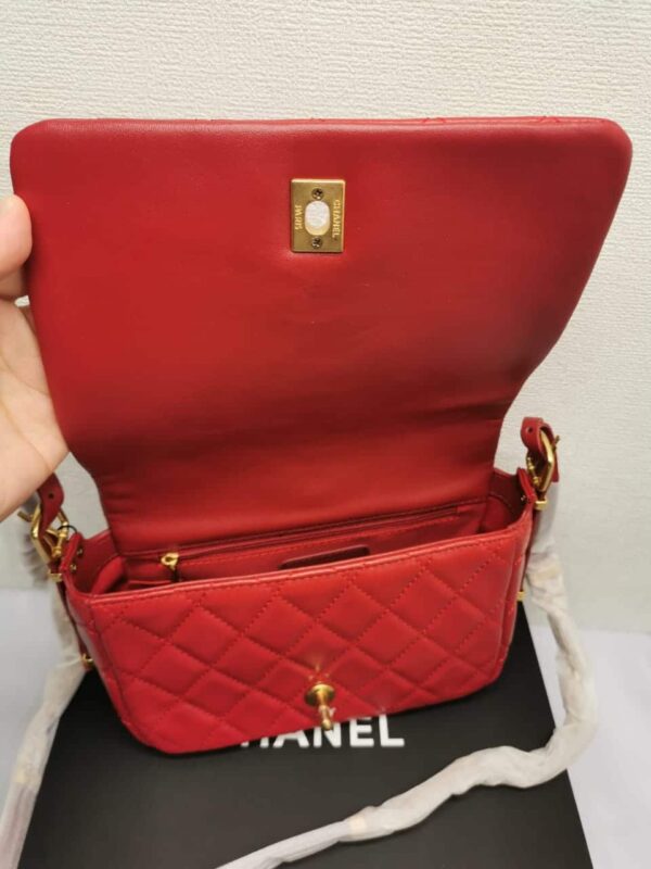 CHANEL 23B SMALL FLAP BAG RED 22CM - Image 7