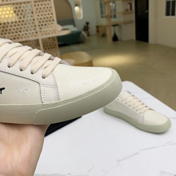 SAINT LAURENT COURT CLASSIC EMBROIDERED SNEAKERS WHITE  610648GUP109113 - Image 3