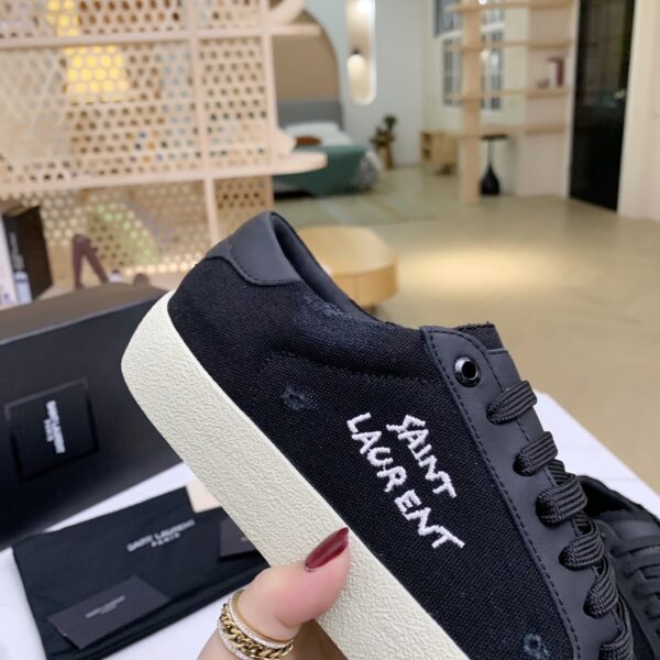 SAINT LAURENT COURT CLASSIC EMBROIDERED SNEAKERS BLACK 611106GUP501000 - Image 3