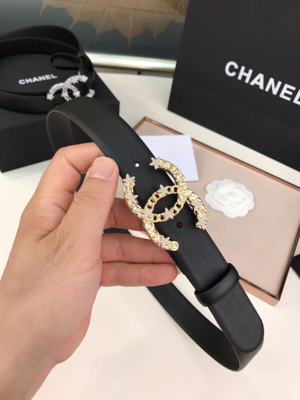 CHANEL BELT DOUBLE C PEARLS 28MM - Image 3