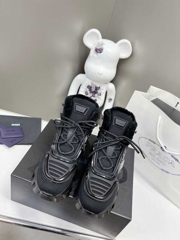 PRADA CLOUDBUST THUNDER HIGH TOP SNEAKERS BLACK - Image 7