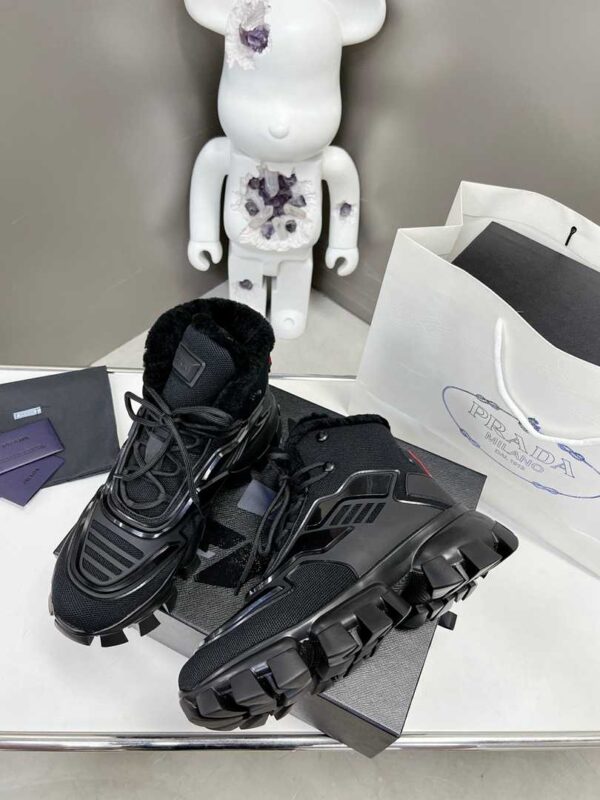 PRADA CLOUDBUST THUNDER HIGH TOP SNEAKERS BLACK - Image 8