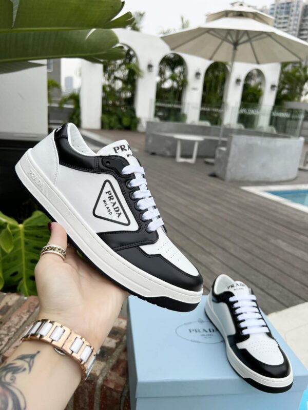 PRADA DISTRICT PERFORATED LEATHER SNEAKERS BLACK 2EE3633LJ6F0964 - Image 7