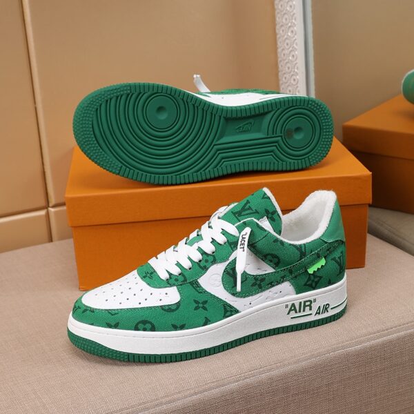 LOUIS VUITTON AND NIKE AIR FORCE 1 BY VIRGIL ABLOH  WHITE COMET GREEN - Image 3