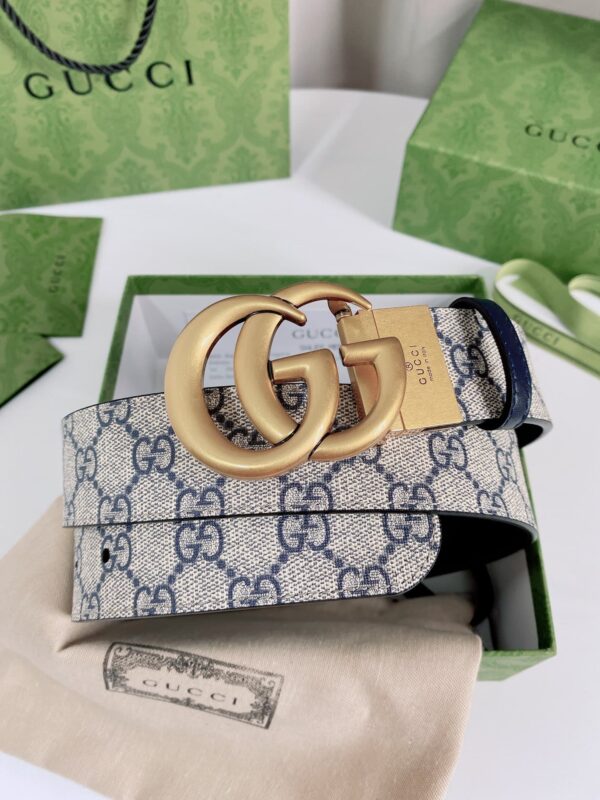 GUCCI SUPREME BELT WITH G BUCKLE GOLD METAL 3.8CM - Image 4