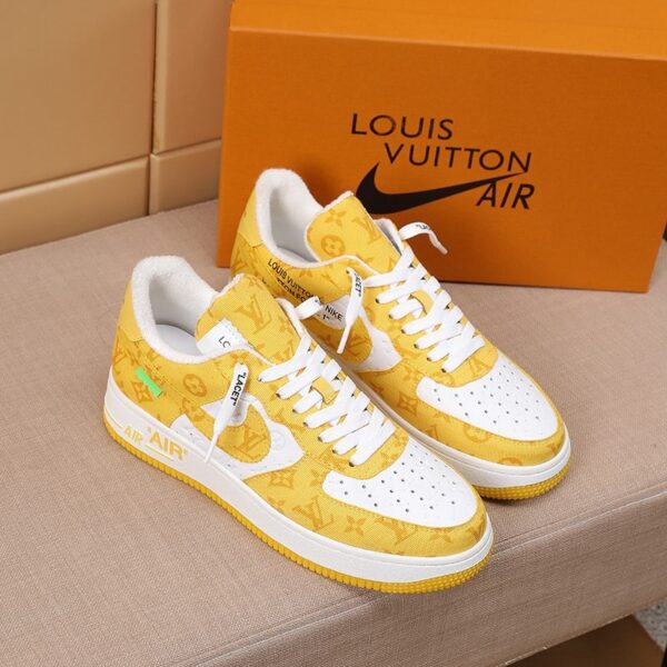 LOUIS VUITTON AND NIKE AIR FORCE 1 BY VIRGIL ABLOH  WHITE COMET YELLOW - Image 4
