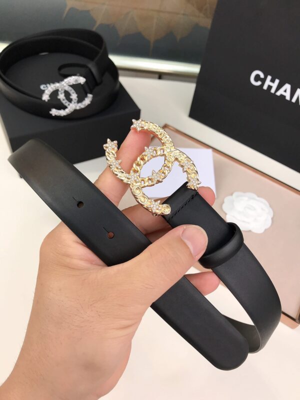 CHANEL BELT DOUBLE C PEARLS 28MM - Image 2