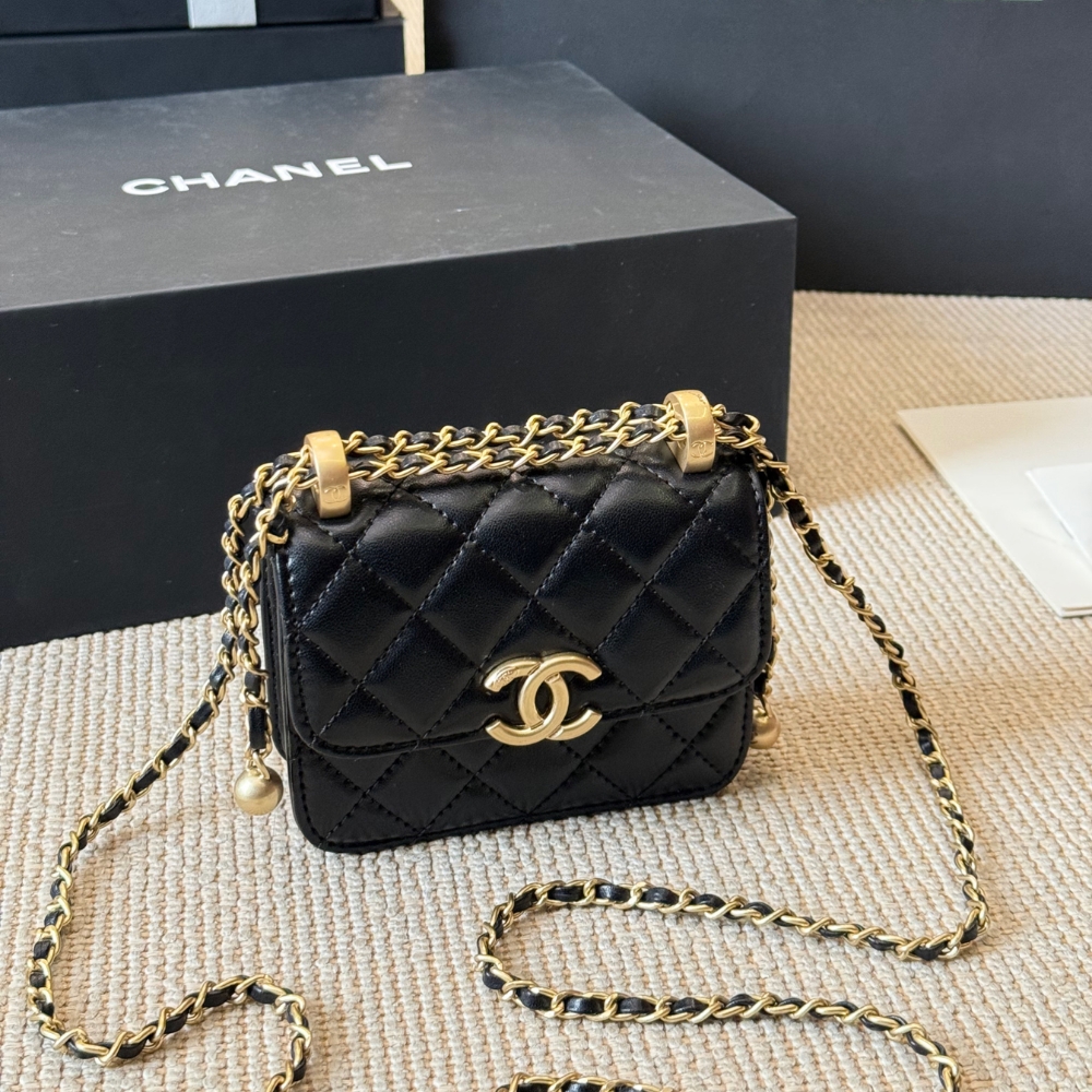 CHANEL 21A MINI FLAP COIN PURSE WITH CHAIN BLACK 12CM AP2290 B06092 94305 - Image 2