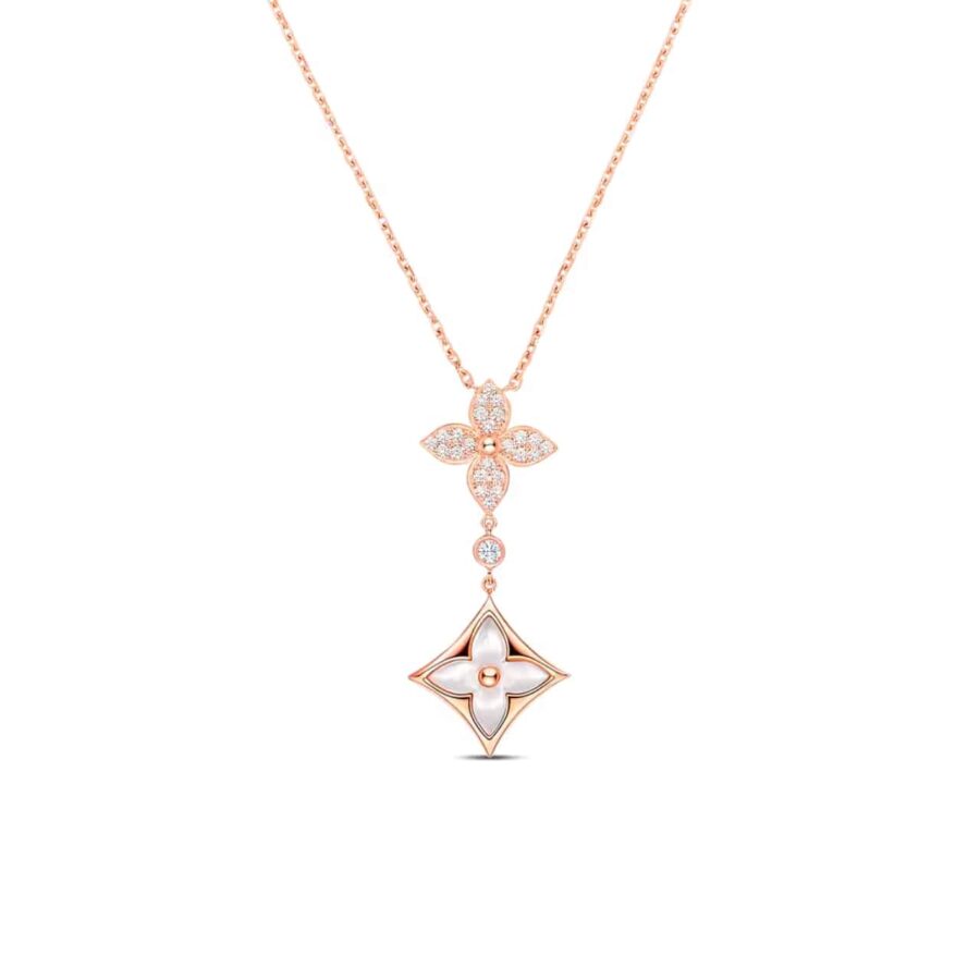 LOUIS VUITTON COLOR BLOSSOM DOUBLE STAR NECKLACE Q94676