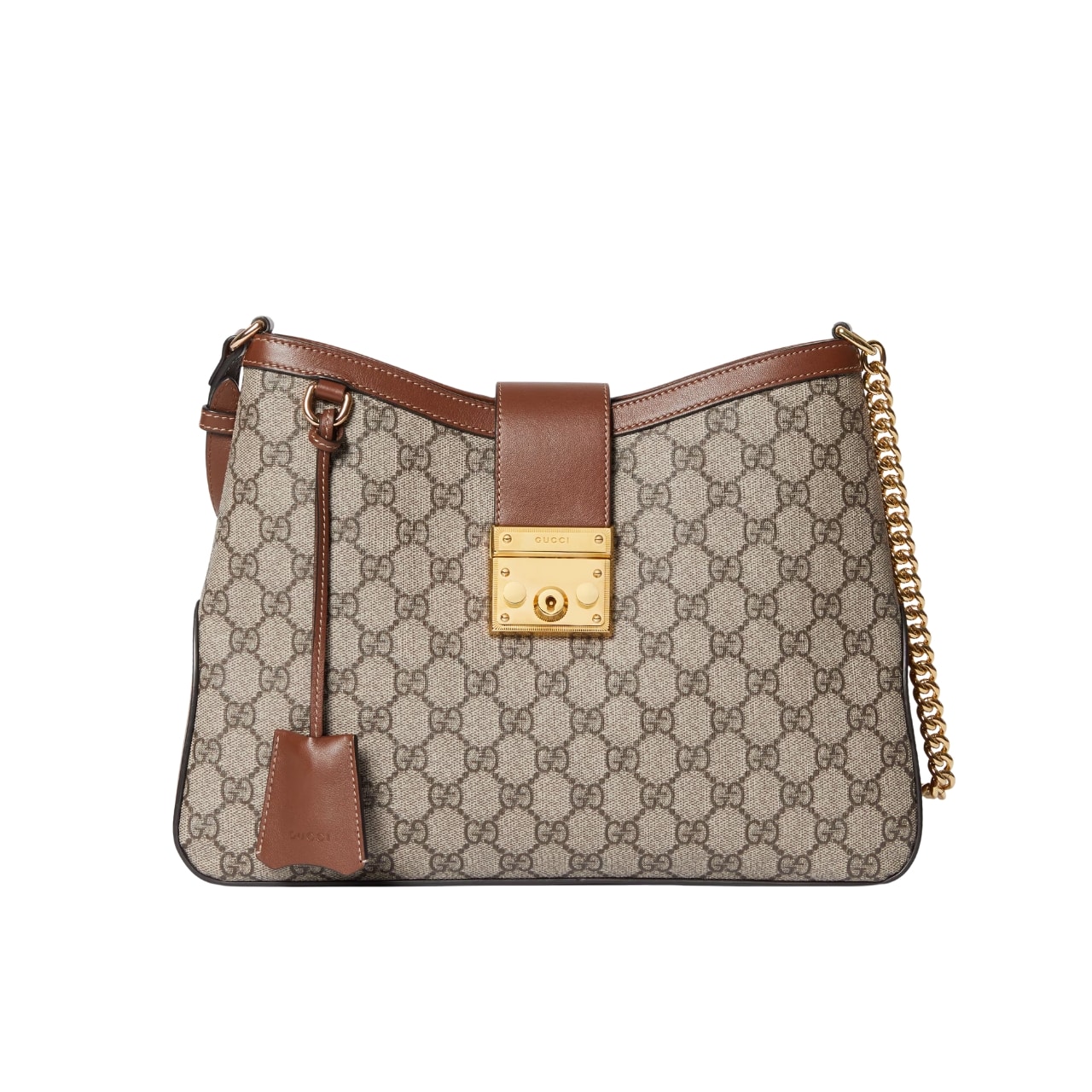 GUCCI PADLOCK GG MEDIUM SHOULDER BAG BROWN 33CM 795113 KHNKG 8534