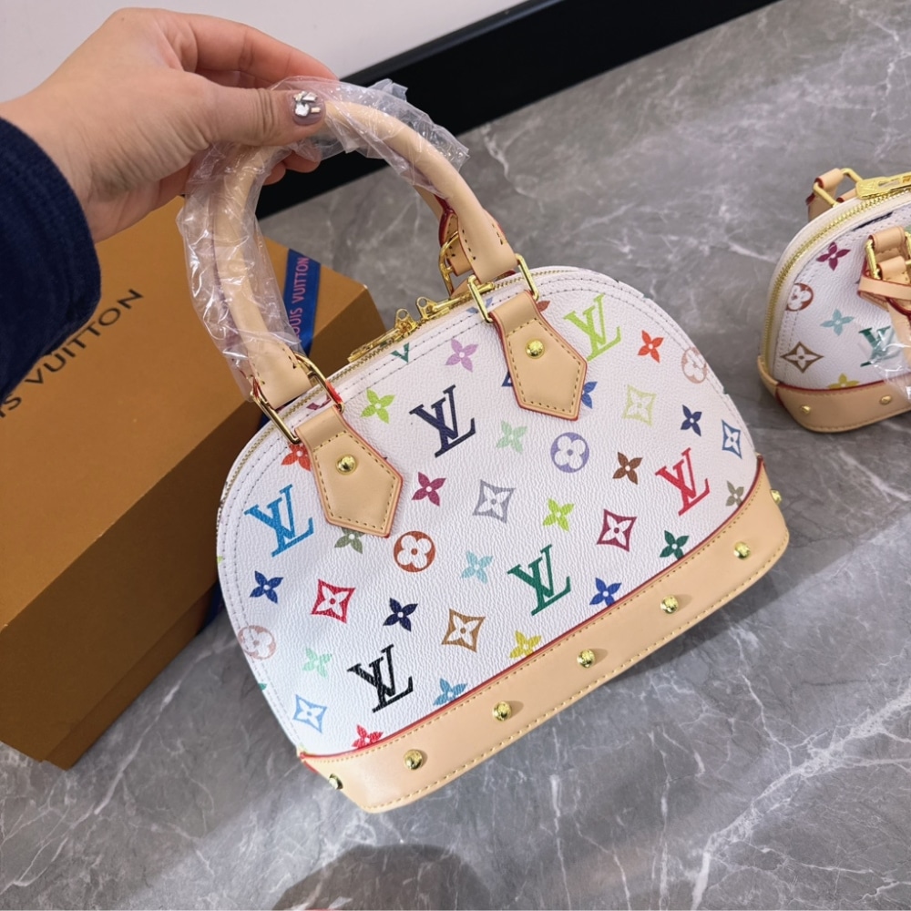 LOUIS VUITTON X TAKASHI MURAKAMI ALMA BB WHITE MULTICOLOR 24CM M13078 - Image 2