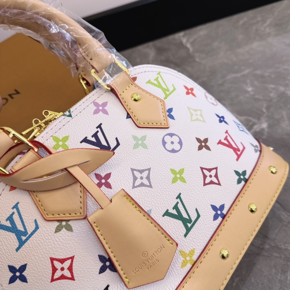 LOUIS VUITTON X TAKASHI MURAKAMI ALMA BB WHITE MULTICOLOR 24CM M13078 - Image 3