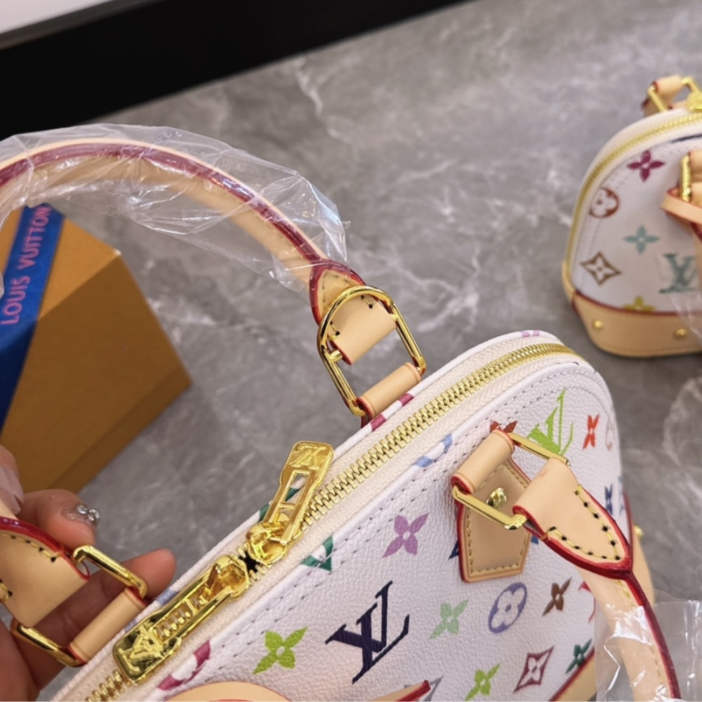 LOUIS VUITTON X TAKASHI MURAKAMI ALMA BB WHITE MULTICOLOR 24CM M13078 - Image 5
