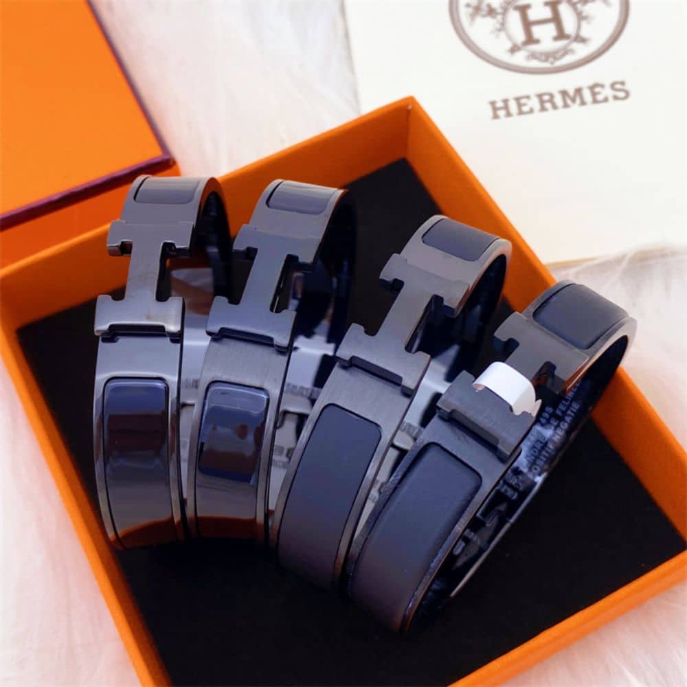 HERMES MINI CLIC ANCHOR CHAIN BRACELET BLACK H703203FK01T4 - Image 3