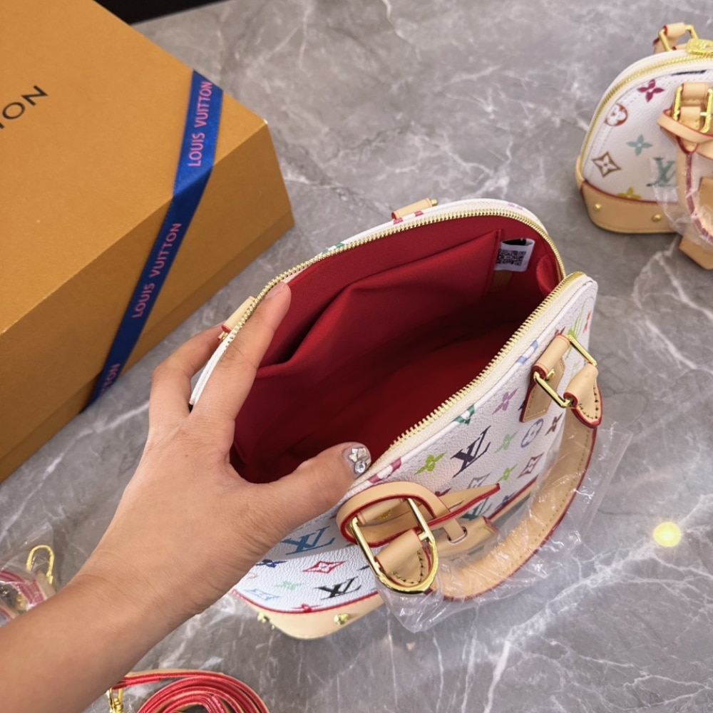 LOUIS VUITTON X TAKASHI MURAKAMI ALMA BB WHITE MULTICOLOR 24CM M13078 - Image 7