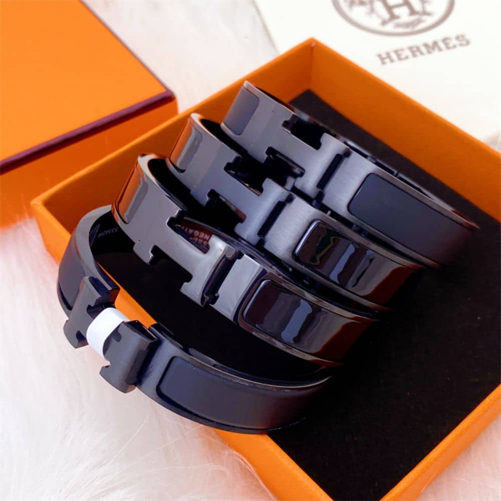 HERMES MINI CLIC ANCHOR CHAIN BRACELET BLACK H703203FK01T4 - Image 5